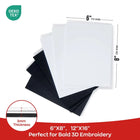 Mousse à broder 3D - 3 mm d'épaisseur, 15 x 20 cm – 5 noires, 5 blanches (10 pièces)