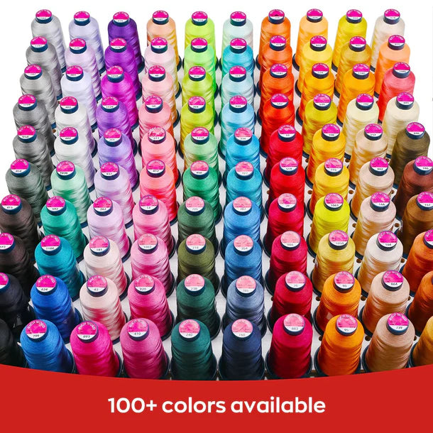 Bobines de fil à broder en polyester de la marque Consommables Broderie, 100 couleurs, 4000 mètres de fil pour couture.