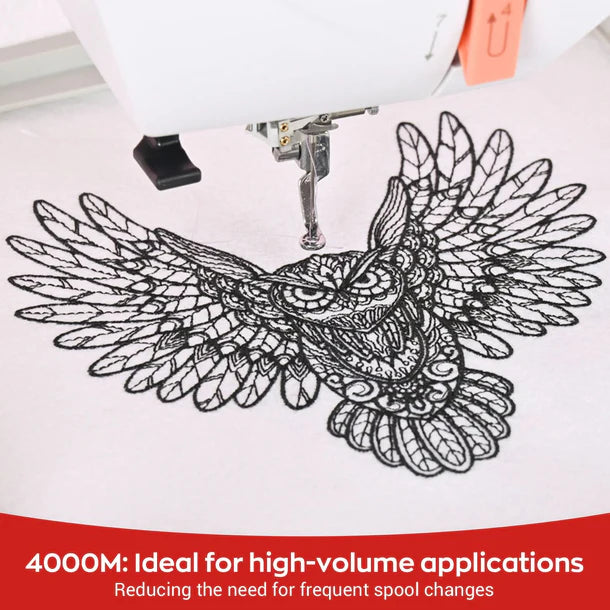 Fil à broder Consommables Broderie, bobine polyester avec 100 couleurs, 4000m de longueur pour broderie.