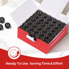 Canettes pré-bobinées noires Taille A pour machine à broder – boîte de 144