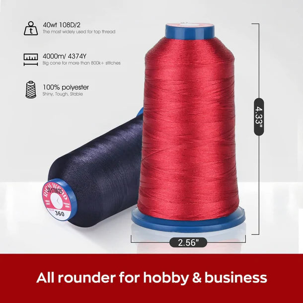 Fil à broder multicolore Consommables Broderie dans un coffret de 100 couleurs, 4000m de fil pour broderie.